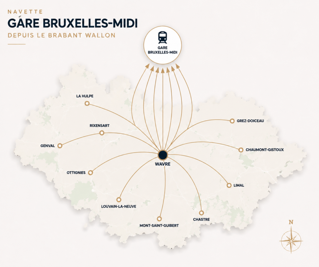 Carte Navette Gare Bruxelles-Midi depuis le Brabant Wallon