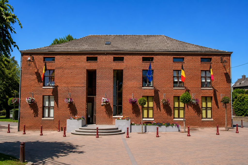 Maison communale de Walhain dans le Brabant wallon – service de taxi et navette Brussels Airport par AlloTaxis.