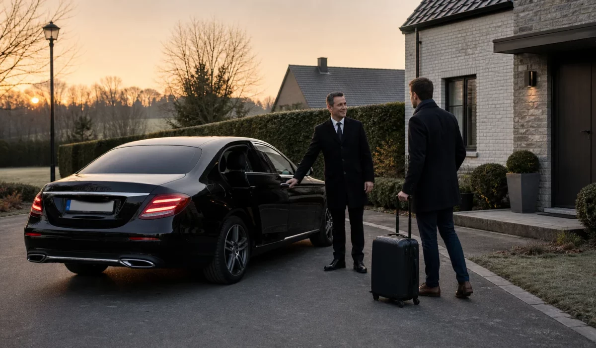 Transfert privé en voiture noire depuis Bierges vers l’aéroport de Charleroi
