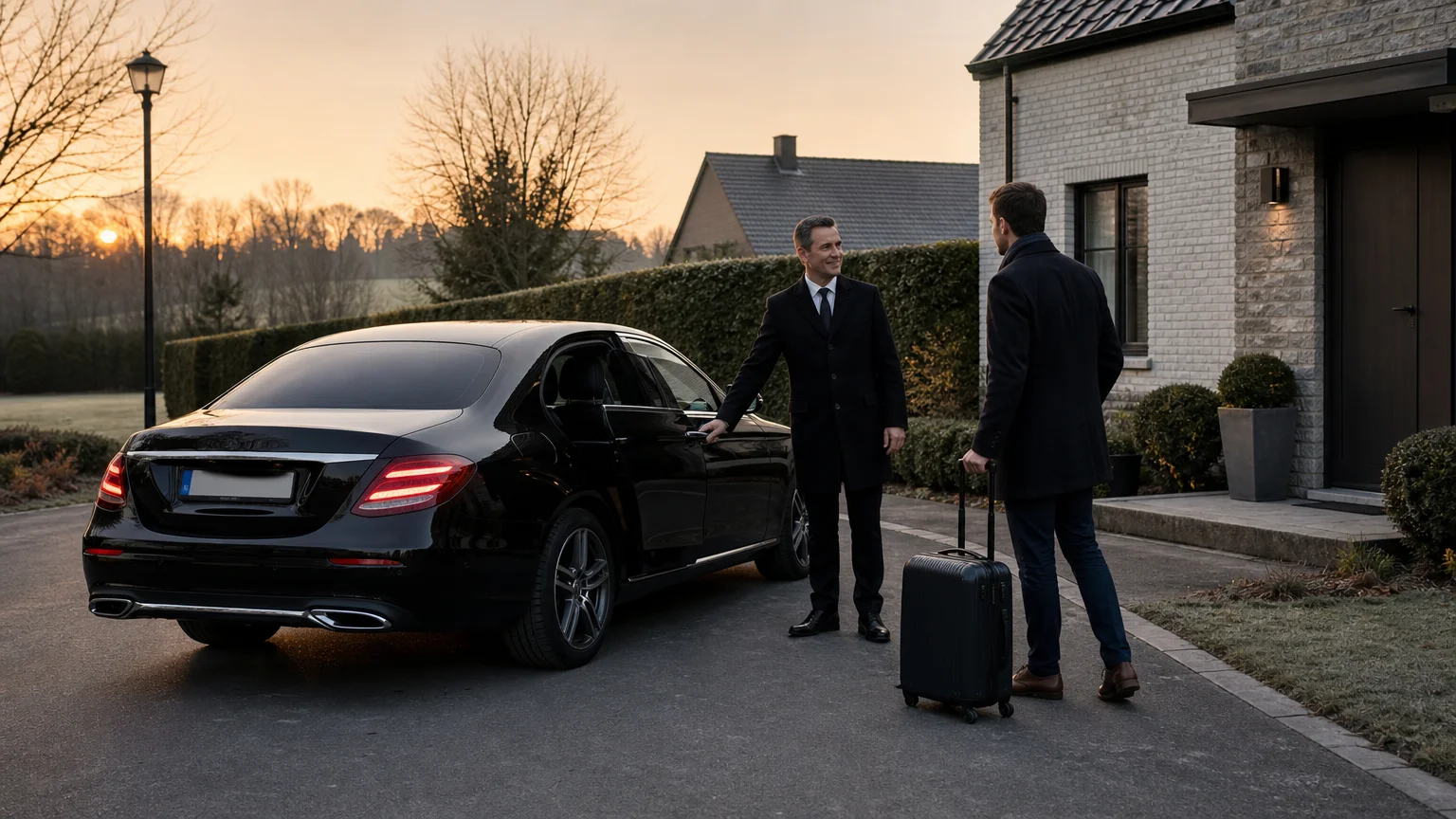 Transfert privé en voiture noire depuis Bierges vers l’aéroport de Charleroi