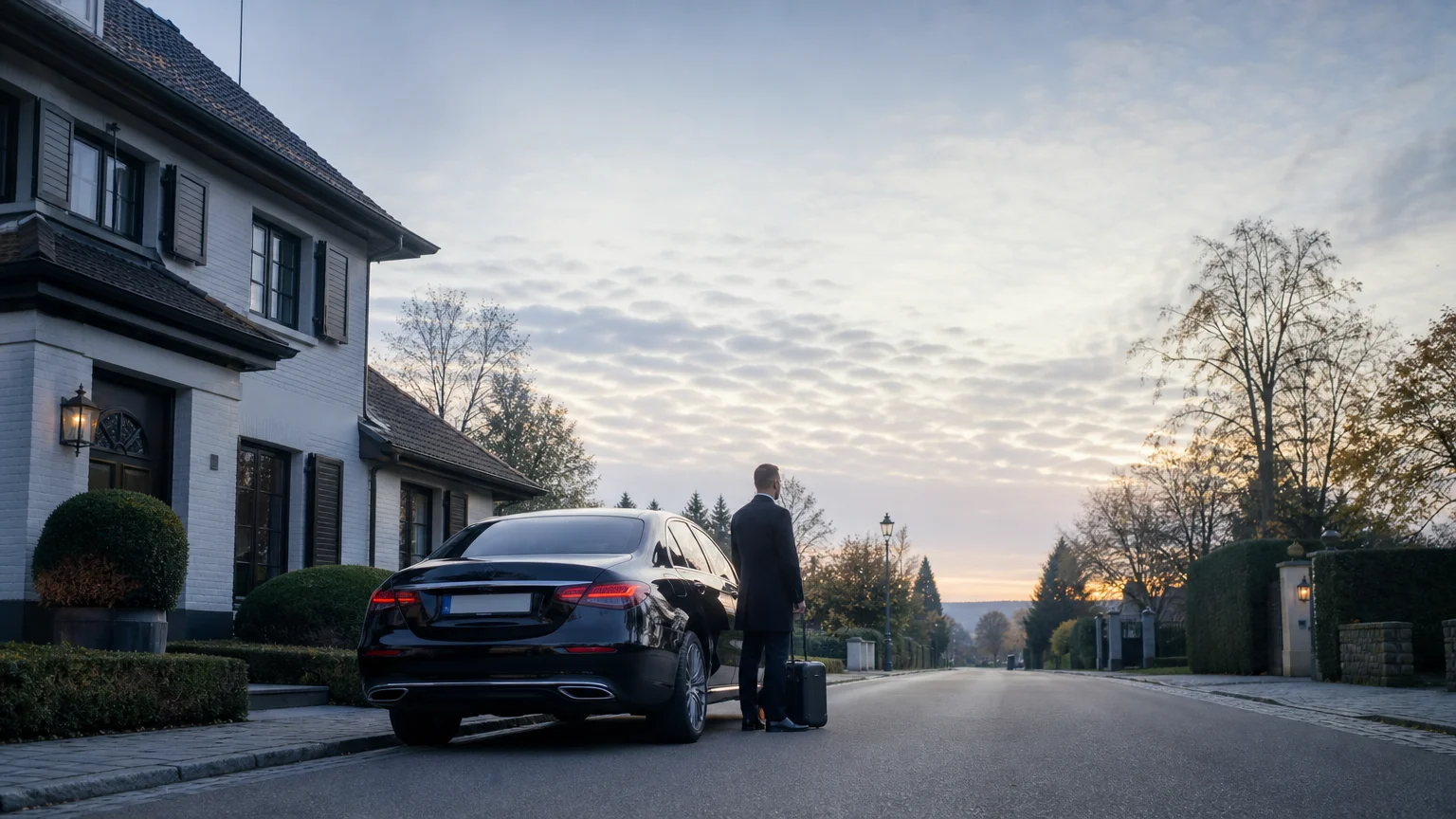 Taxi privé noir avec chauffeur professionnel à La Hulpe