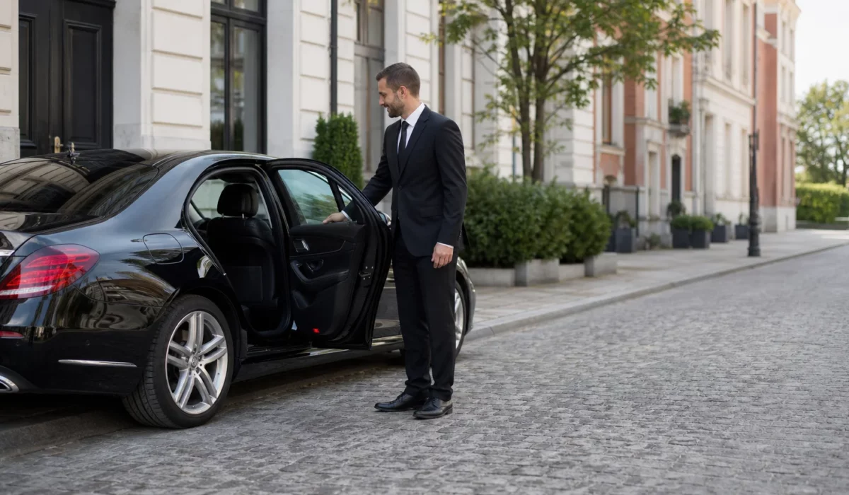 Taxi noir avec chauffeur professionnel à Wavre