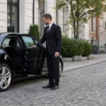 Taxi noir avec chauffeur professionnel à Wavre