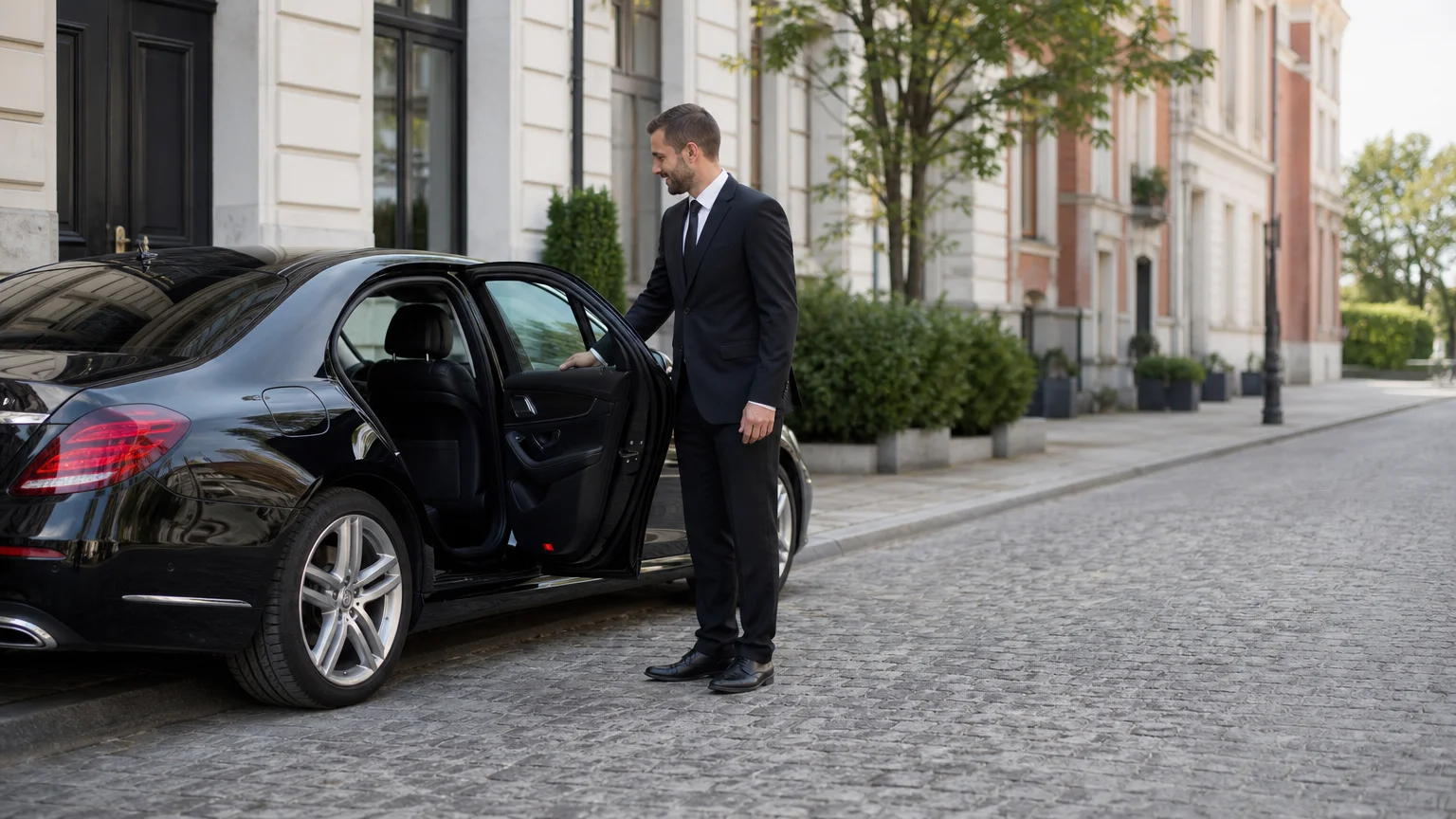 Taxi noir avec chauffeur professionnel à Wavre